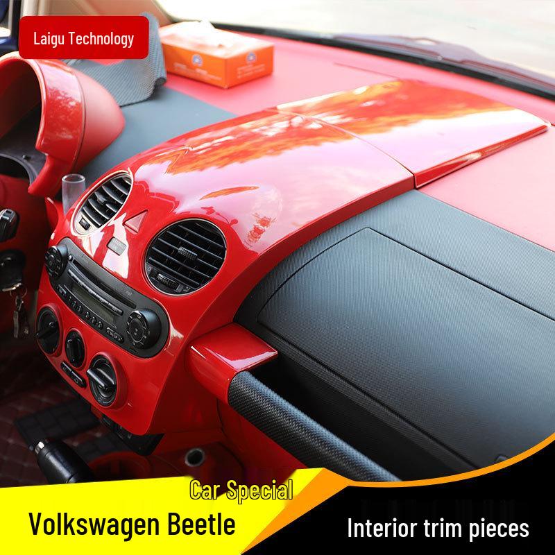 Наклейка из углеродного волокна на ручку КПП и панель приборов для Volkswagen Beetle 2001-2012