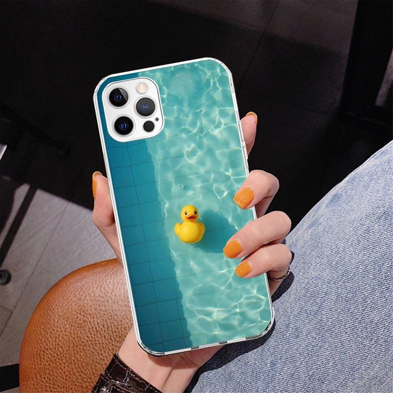 Чехол для телефона с резиновыми уточками в бассейне для iPhone 13 12 Mini 11 Pro Max XS XR X SE 7 8 Plus 5S 5 6S 6 Подарок Печатная крышка Fundas