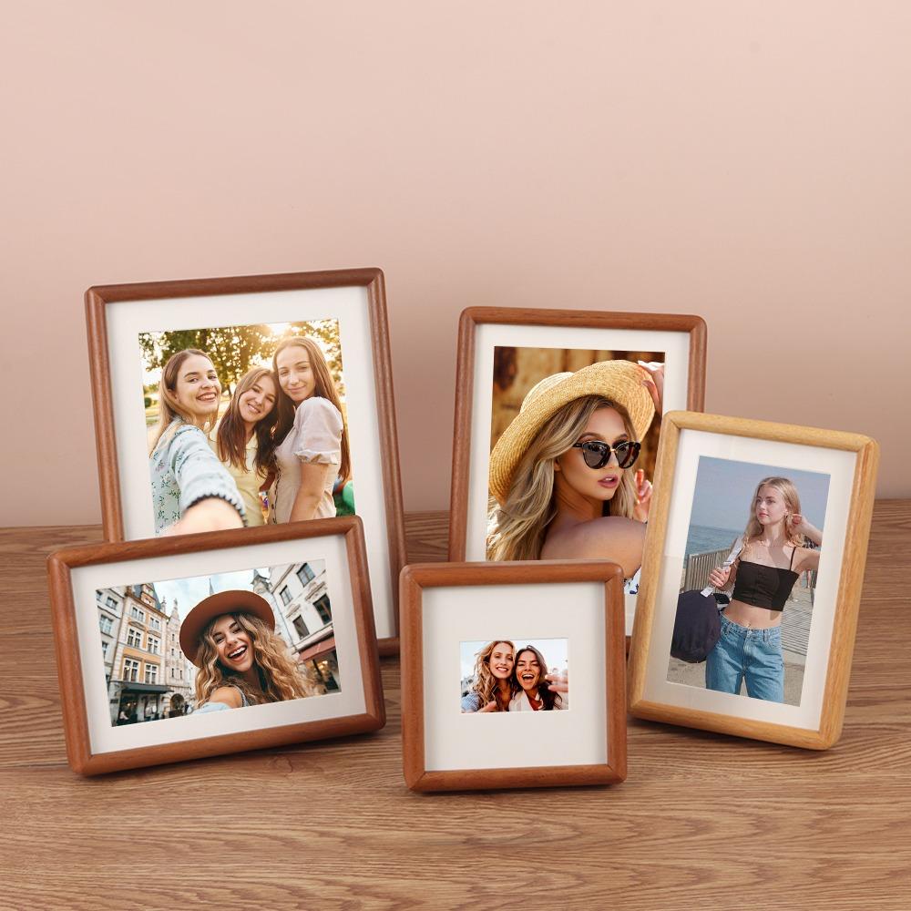 New 6/7/8 Inch Black Walnut Photo Frame Real Wooden Handmade Mortise Tenon Photo Frame Simple Picture Frame