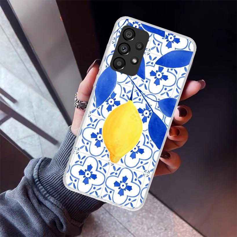Средиземноморский Лимон Чехол для Телефона Для Samsung Galaxy A12 A52S A42 A32 A22 A51 A50 Note 20 Ultra 10 S10 Plus A71 A70 A31 A30 A10S Ga