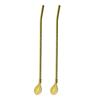 2Pcs/Set Reusable Long Straw Spoon Multicolor Stainless Steel Straws Tea Scoop Bar Cocktail Coffee Stirring Drinking Spoon