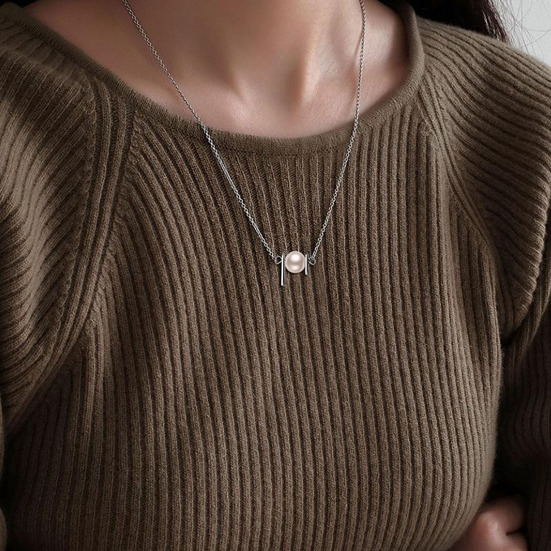 Французское ретро-маленькое жемчужное ожерелье для женщин на весну и лето, новый нишевый дизайн с цепочкой-воротником A Sense of Collar