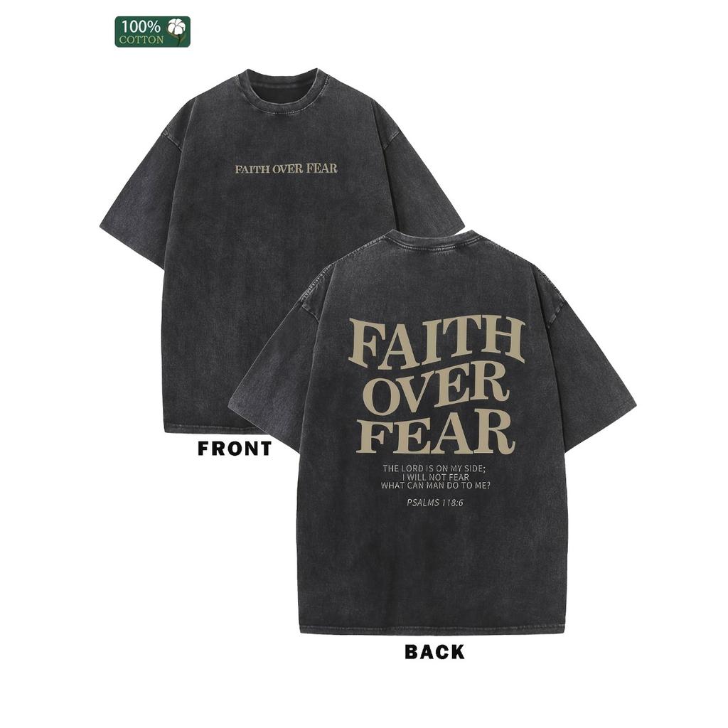 FAITH OVER FEAR Мужская хлопковая однотонная футболка с заниженной линией плеч в винтажном уличном стиле, базовые футболки, мешковатые топы, футболка с эффектом кислотной стирки