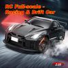 1:16 2.4G RC Drift Car with Gyro, LED Lights, Interchangeable Tires, Remote Control Car for Adults and Kids Black 1