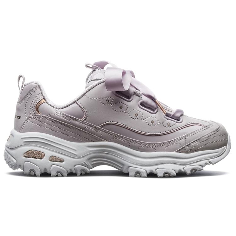 Skechers DLites 1.0 На шнуровке Ретро Спортивные Низкие Повседневные Кроссовки Женские Лавандовый 11976-LAV