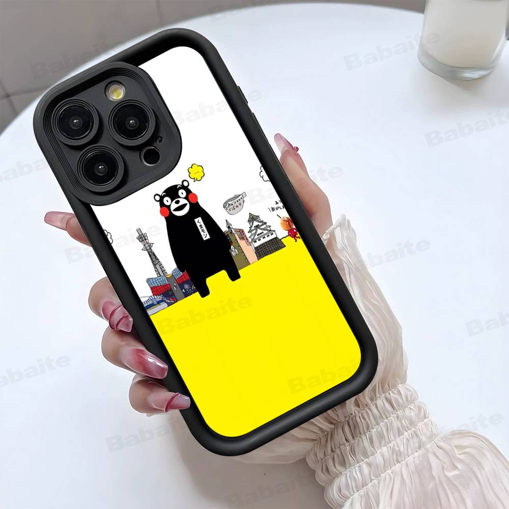 Kumamon For IPhone 17 Pro Max 16 15 14 13 12 11 Plus Black Soft Phone Cover
