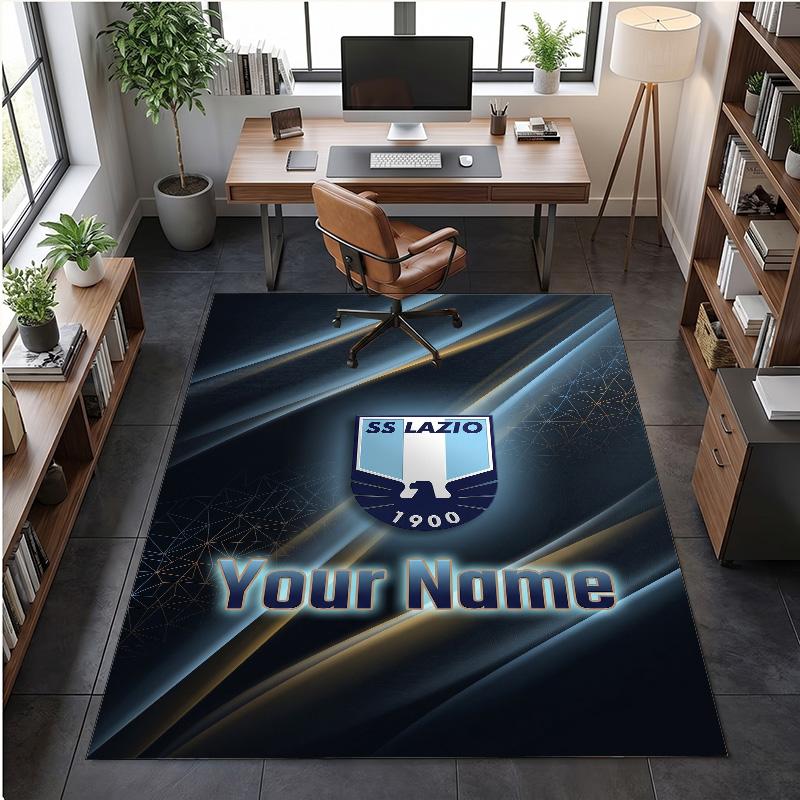 Crystal Velvet Rug Lazio FC Print Custom Name Text Floor Mat Home Decor