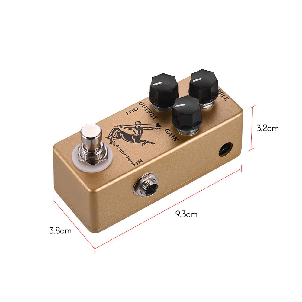 Btuty Golden Horse Guitar Overdrive Effect Pedal with Full Metal Shell and True Bypass
