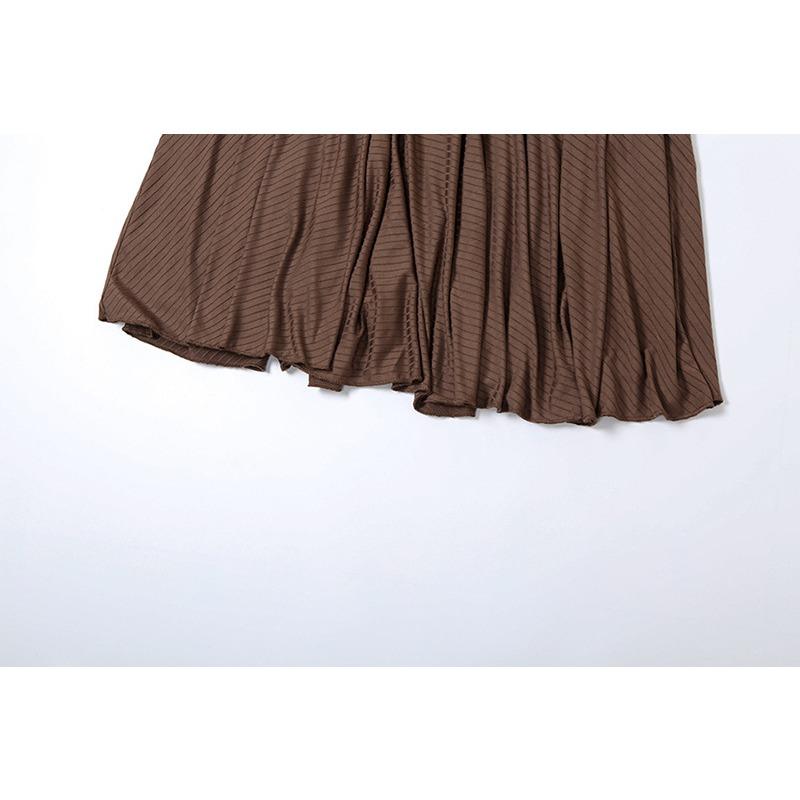 Осенне-зимнее женское платье с круглым вырезом и талией, расклешенное, с длинными рукавами, однотонное платье-рыбий хвост