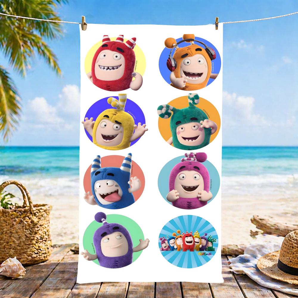 Полотенце O-Oddbods, Микрофибра, Пляжное полотенце, Быстросохнущее, Не собирающее песок, Ультратонкое волокно, Супермягкое.