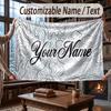 Decorative Artwork Theme Throw Blanket Custom Name Text Personalized Blanket Soft Cozy Blanket for Home Sofa Bed
