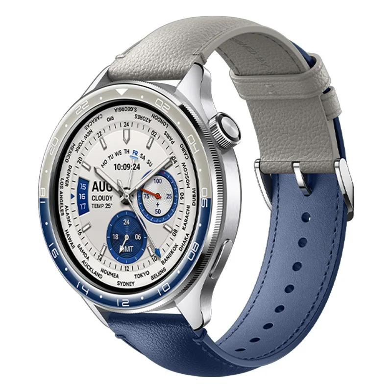 22 мм Кожаный спортивный ремешок для HUAWEI Watch GT3 4 5 Xiaomi Watch S4/S4 Sport/S3 Мягкий браслет для Xiaomi Watch Series S2/S1 Pro Цветной ремешок Аксессуары