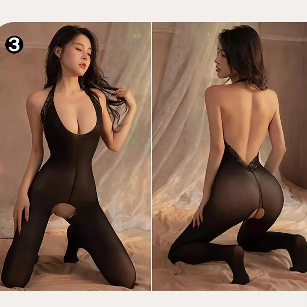 Sexy Hollow Fishnet Teddies Bodysuit Women Erotic Crotchless Lingerie Full Sleeve Bodystockings Mesh Perspective Teddy Bodysuits