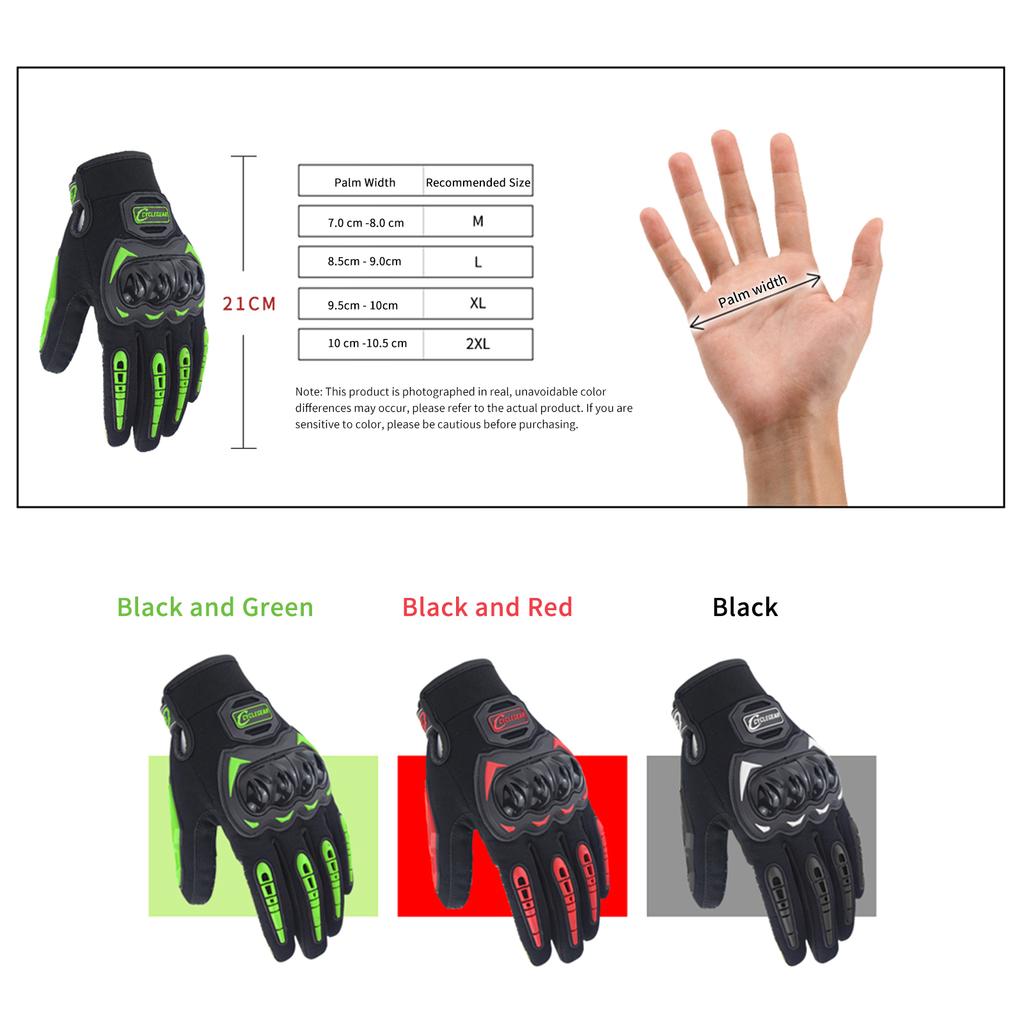 Motorcycle Gloves for Men Women Motorbike Anti-Slip Breathable Touchscreen Gloves with Knuckle