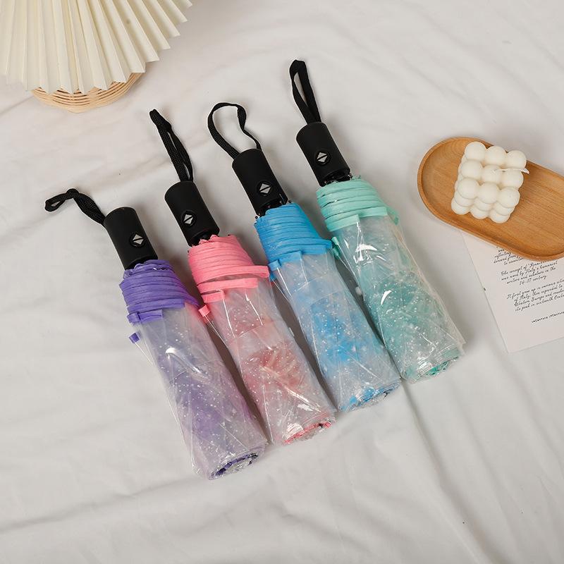 Прозрачный прозрачный зонт 3-кратный зонт