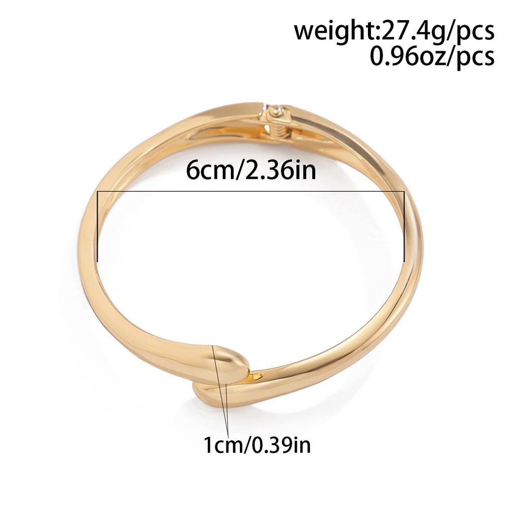 1 Pcs Exaggerated Spring Bangle Open Bracelet Punk Gold Silver Color Hip Hop Geometric Metal Cuff Wide Bangles for Women Jewelry Femme Accessories