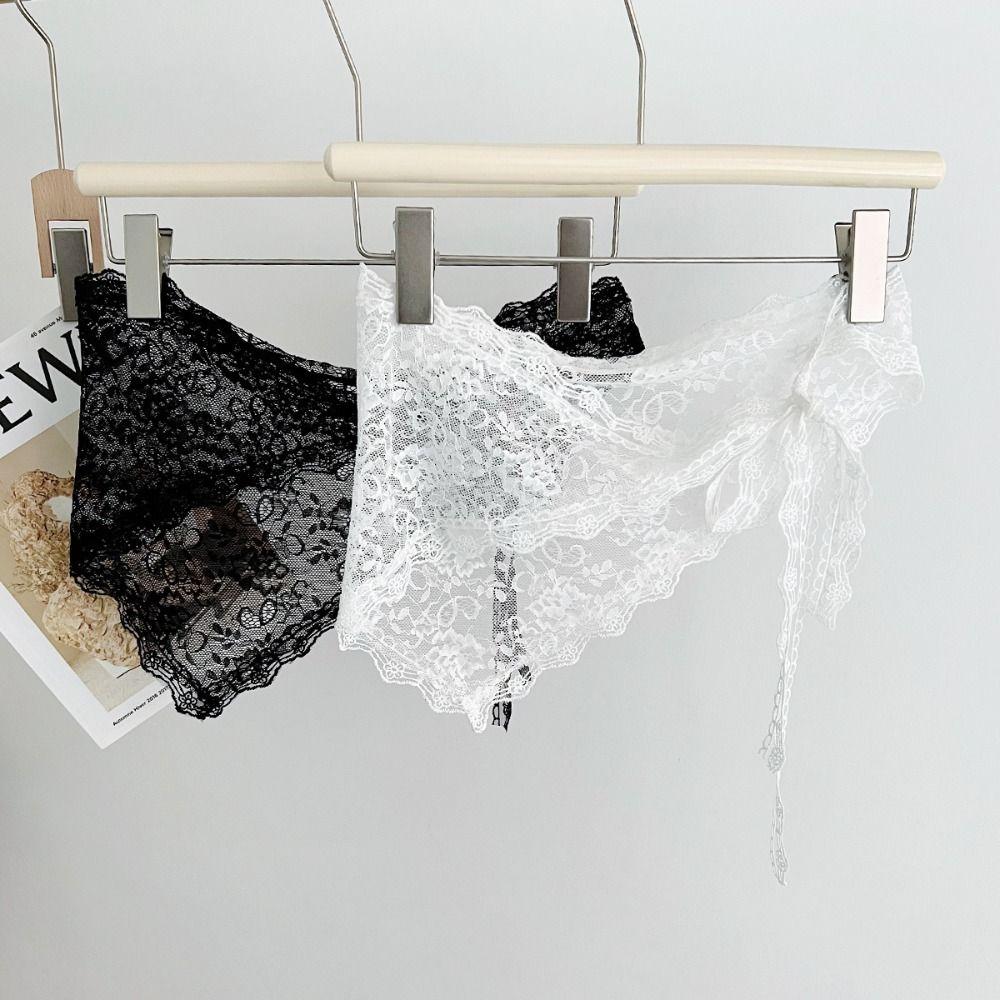 Уличная мода Y2K Кружевной треугольный шарф Цветочный фартук Юбка-накидка Легкая hip curtain