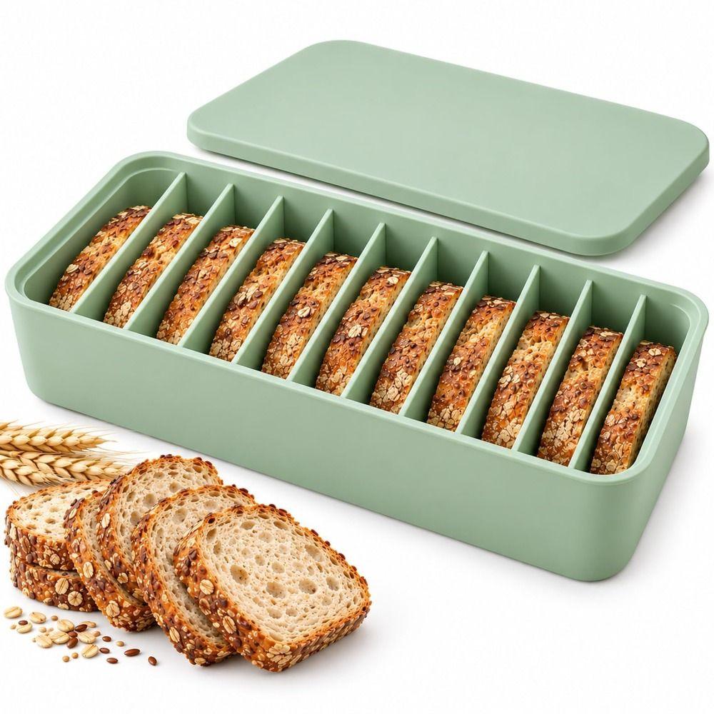 11-Slot Silicone Bread Freezer Box Divider Insert Freezer Bread Box Food Organization