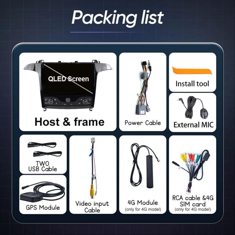 Android 14 Автомагнитола Для Ford S Max S-MAX 2006-2015 Для Ford Galaxy 2014 Carplay Мультимедиа Видеоплеер Навигация GPS Нет 2din