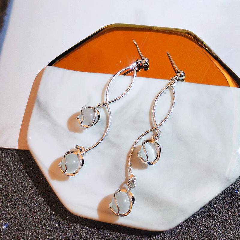 ANENJERY Модные серьги с кисточками для женщин, длинные опаловые серьги в корейском стиле, новые креативные ювелирные изделия, подарок, оптовая продажа