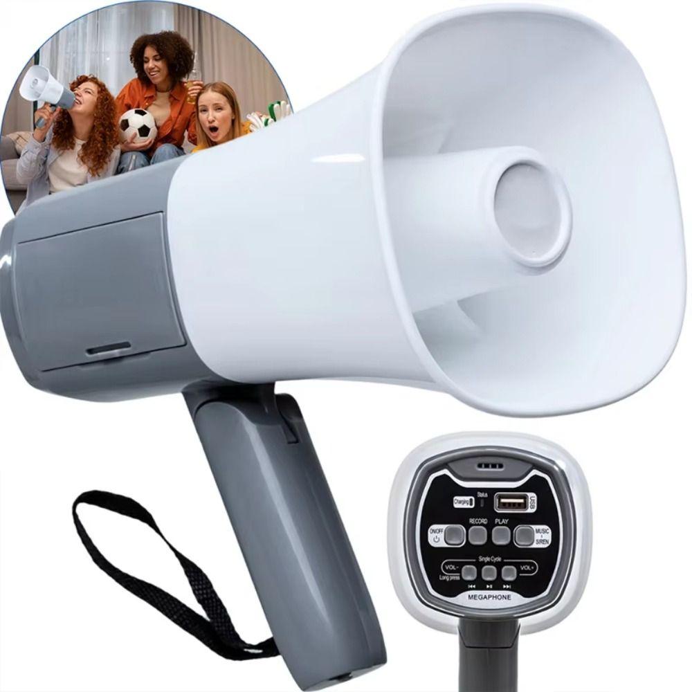 Adjustable Volume Portable Megaphone Foldable Handle Bullhorn Speaker  Fans