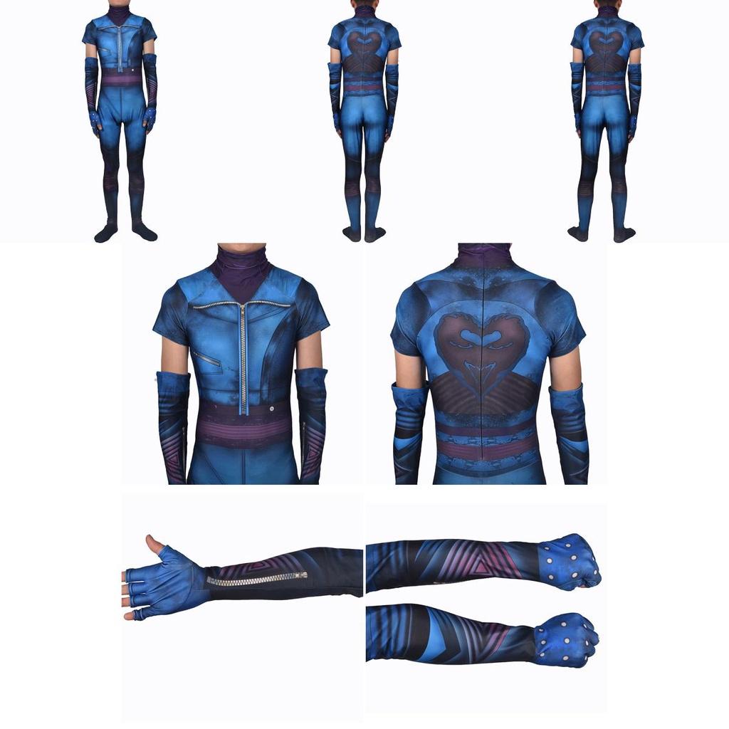 Костюм-zentai Эви из «Наследников 3» для мальчиков и девочек. Мягкий для кожи и невыцветающий. Доступен в размерах S-3XL