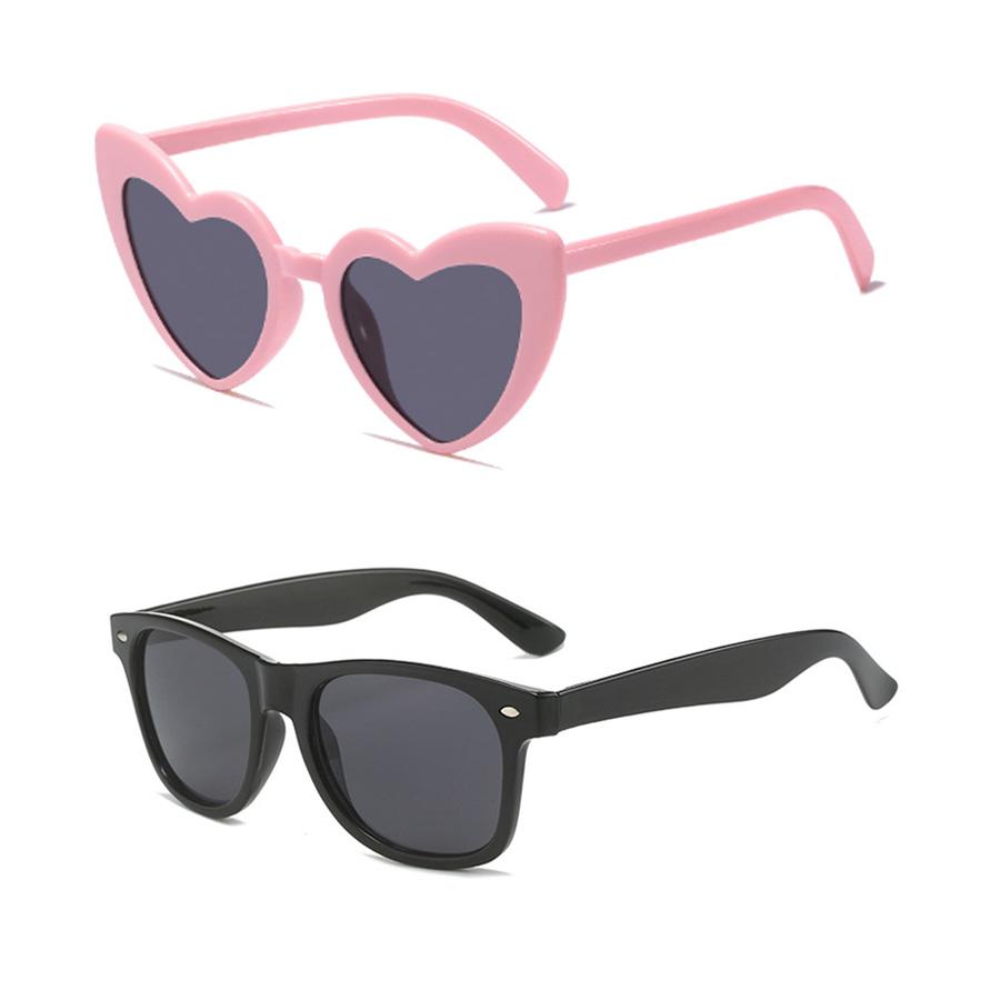 2PCS Pearl Decoration Love Large Frame Y2K Retro Style Prom Wedding Party Couple Sunglasses Combination for Men and Women