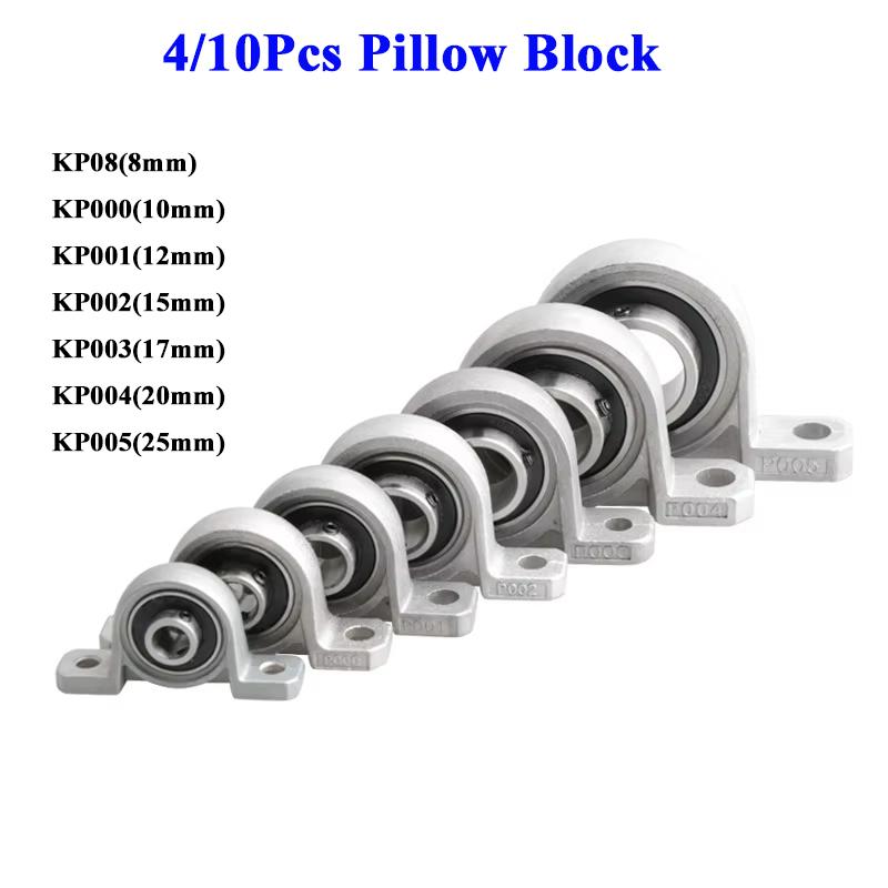 2/4pcs Non-Standard 19mm 22mm Bore KP004 KFL004 Diameter 19mm 22mm Zinc Alloy Inner Ball Mounted Pillow Block Insert Bearing