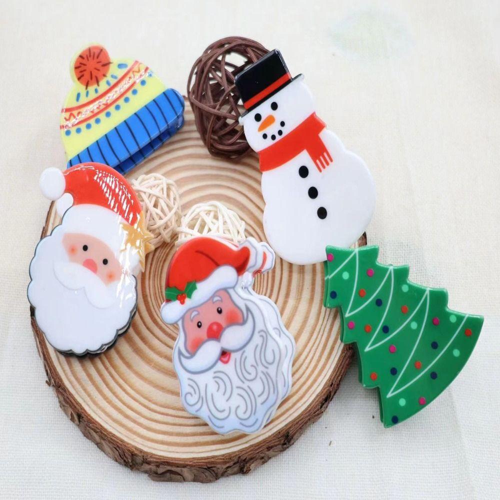 Christmas Hat Christmas Hair Claw Christmas Sock Small Shark Clip Unique Santa Claus Hairpin Daily