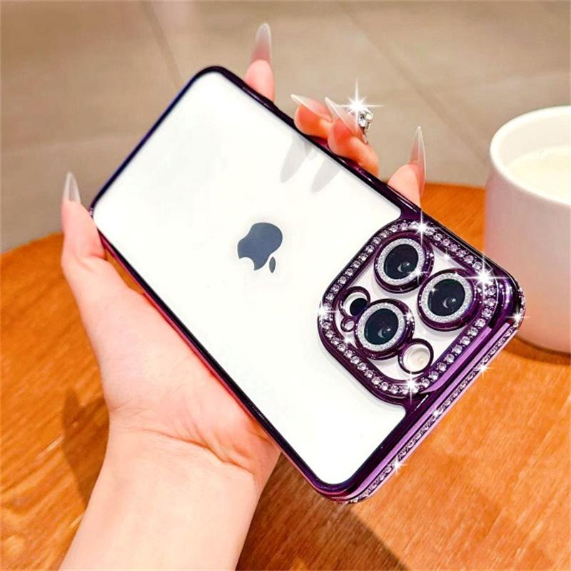 Блестящий чехол с бриллиантами для iPhone 16 15 Pro Max 14 Plus 13 12 Обложка Samsung Galaxy S25 Edge S23 Ultra S24 FE A56 A36 A26 A16 A55 A35 A25 A15 A54 A34 A14