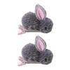 1 Pair Winter Plush Bunny Hairpins Hair Clips Vivid Color Creative Shape Adorable Sweet Hairpins Hair Accessory for Kids