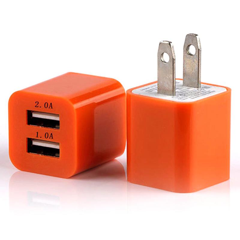 Цвет 2 порта USB Выход 5 В Настенное зарядное устройство Вилка Дорожный адаптер питания Телефон