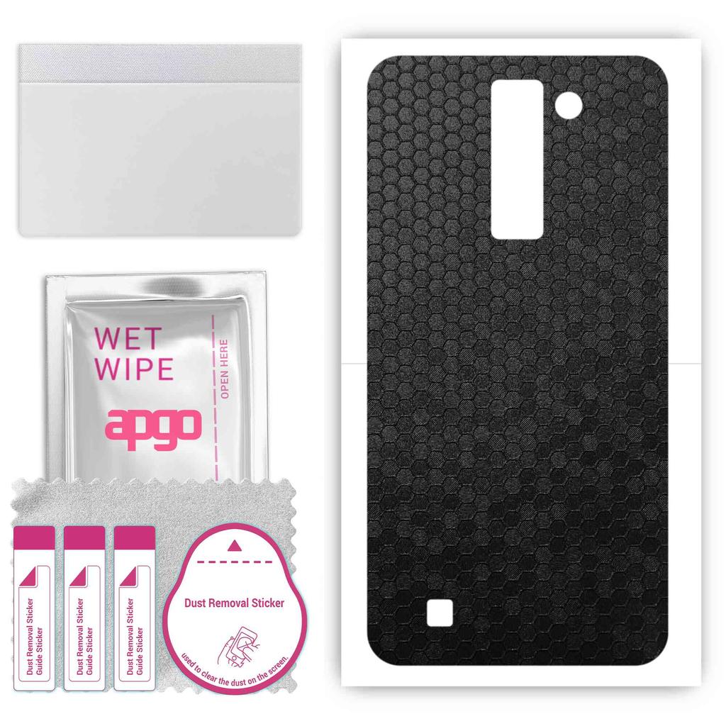 apgo Protective Skin Sticker for the Back Compatible with LG Stylus 2, Wrap Film, Foil, Vinyl - Pattern Black Honeycomb