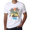 Men’s Vintage Tee Shirt Graphic T Shirt Summer Triangle Oia White