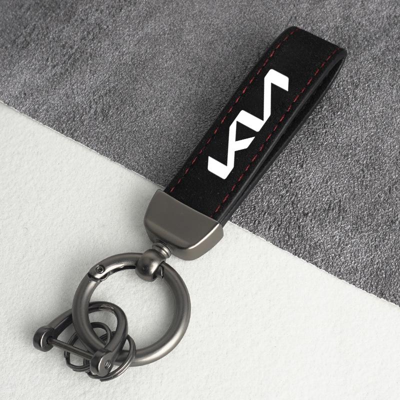 NAQF7 Leather Car styling Keychain Ring For Kia Rio Picanto Sportage Niro Morning Ceed ProCeed Stonic KN Car Decoration Accessories