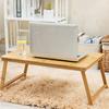 Over-Bed Table with 4 Tilt Angles Smooth Edge Strong Load-bearing Height Adjustable Collapsible Bamboo Portable Folding Desk