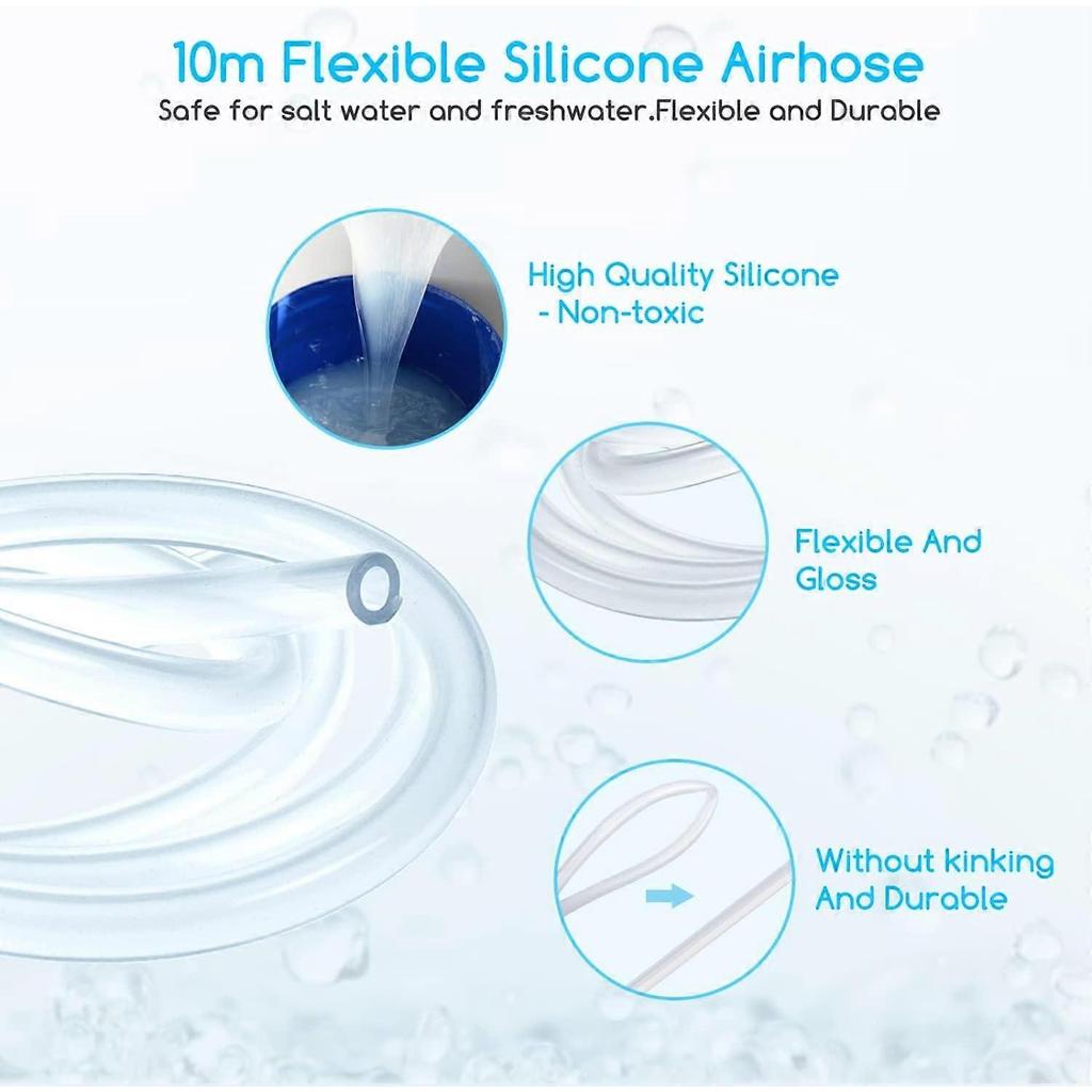 Dww Non-Toxic Silicone Tubing 4mm/6mm x 10 Meters for Air Hose, Flexible PVC Tube Ideal for Tanks and Aquariums