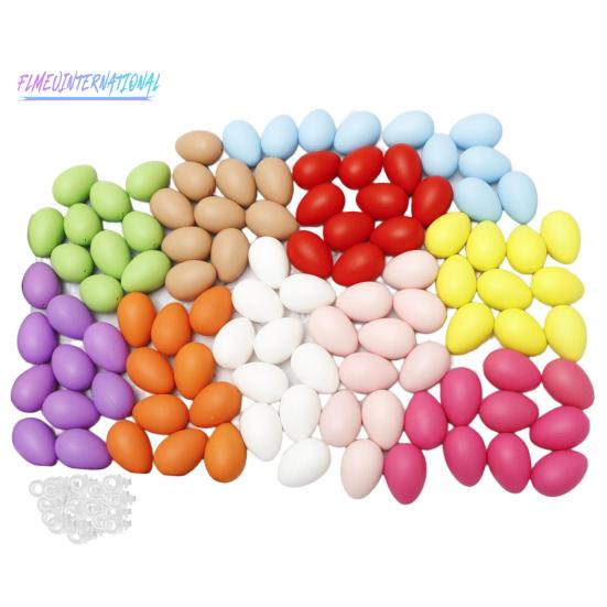 1 комплект пасхальных яиц, произвольный цвет - гладкая поверхность, реалистичные многоразовые 100 шт., цветостойкие DIY, создающие атмосферу, пасхальные яйца, подвески, пасхальные принадлежности