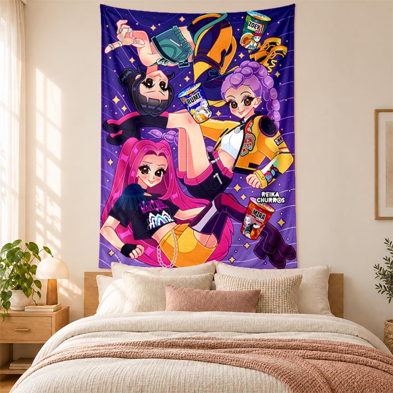 Kpop demon hunters Tapestry highquality for decorating living room bedroom dorm walls ideal as bedroom wallart orholiday gift