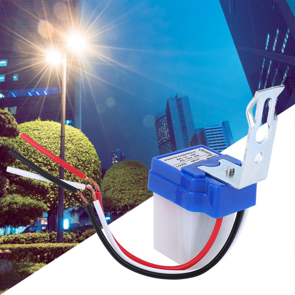 2 Pcs Automatic Light Switch Outdoor Street Photo Controlled Sensing Switch PhotoswitchAS 10A 12V DC12V