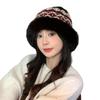 Зимняя шапка-ведро в стиле Фэр-Айл, утепленная бархатом, утолщенная, теплая, ретро из шерсти, для улицы, досуга, защиты от холода, женская