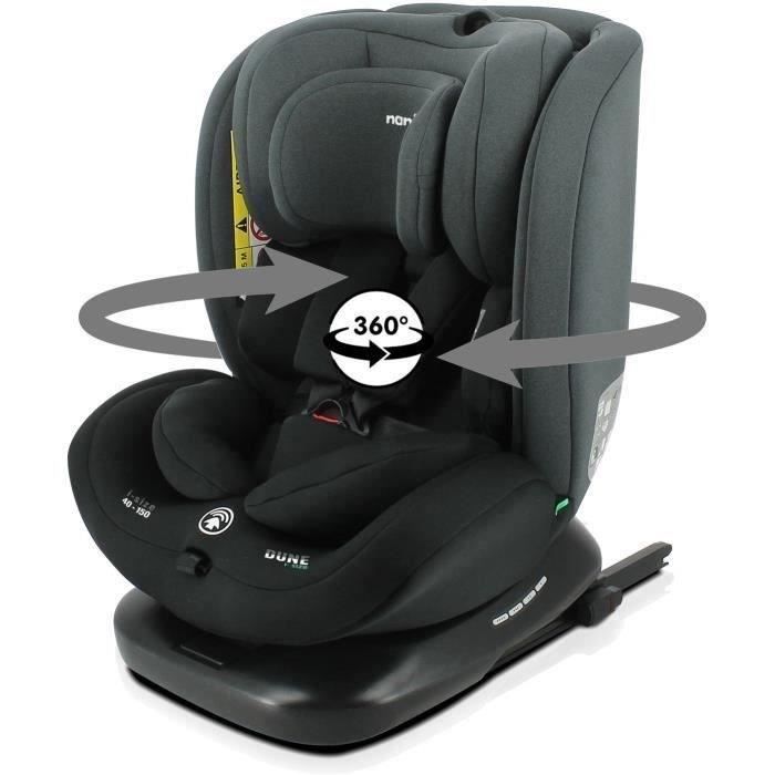 NANIA DUNE Isofix Car Seat, Group 0/1/2/3, from 0 To 10 Years, 0-36 Kg, 40-150 Cm, R 129 – Adjustable Headrest - Reclinable - Swivelling -
