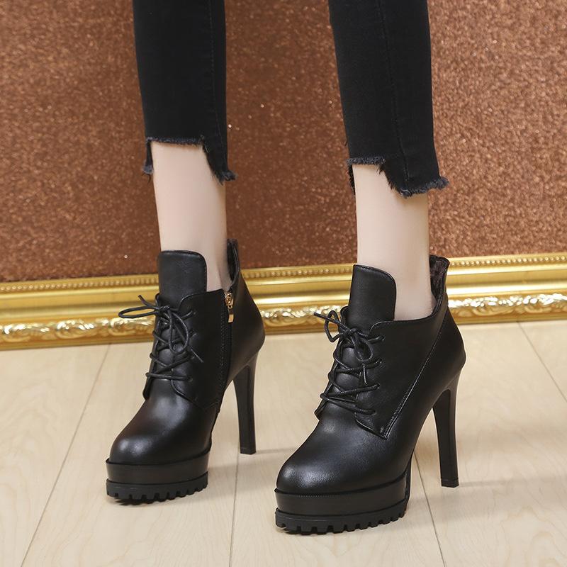Fashion High Heels Women Shoes 2024 New Black Heels Platform Shoes Side Zipper Designer Shoes for Women Fashion Lacing Sexy Womens Heels