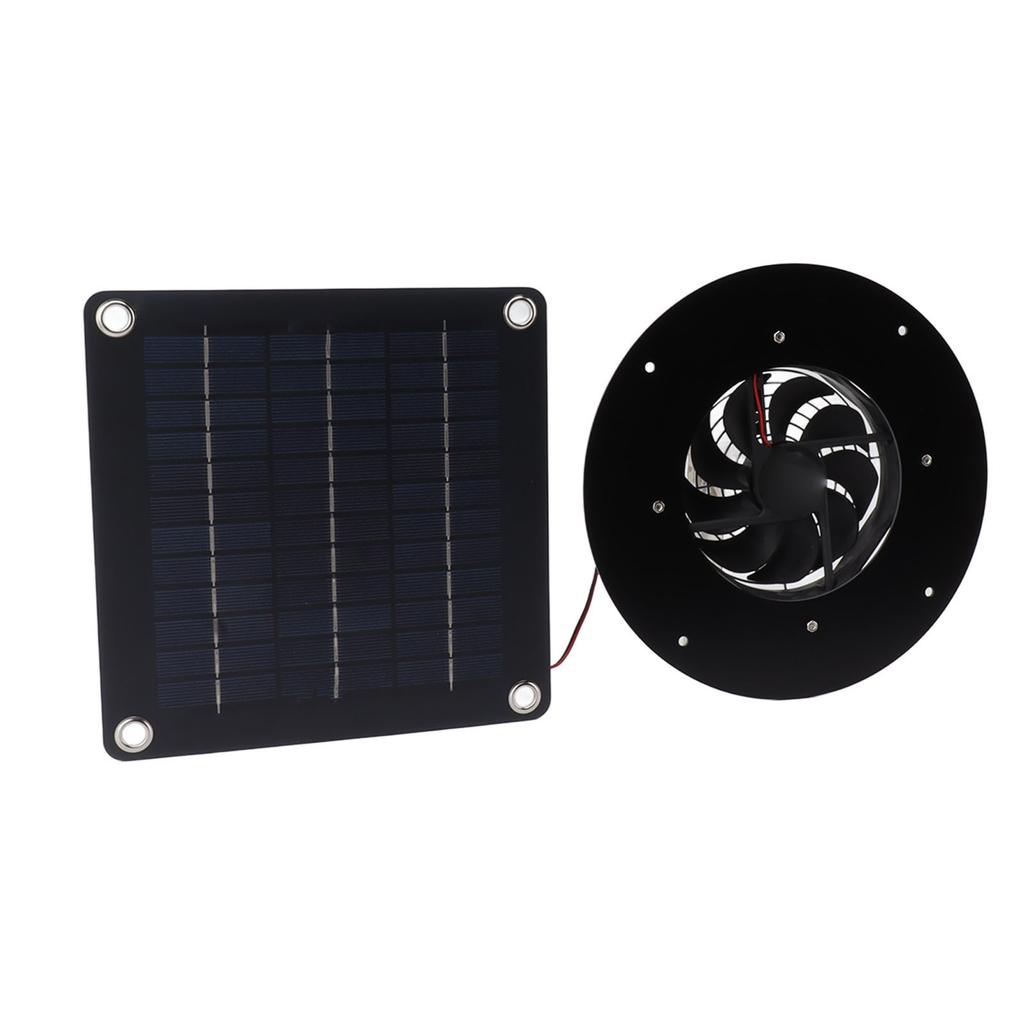 Solar Powered Exhaust Fan Kit 22cm Portable Solar Panel Exhaust Fan 20W for RV Chicken Coops