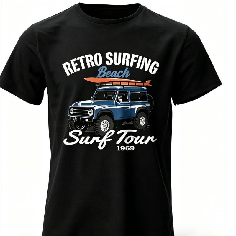 Retro Surfing Surf Tour1969 Printed Unisex Unisex Unisex Tshirt Tops Cotton Wwii Jeep Graphic Adventure Gear The Endless Summer Tees