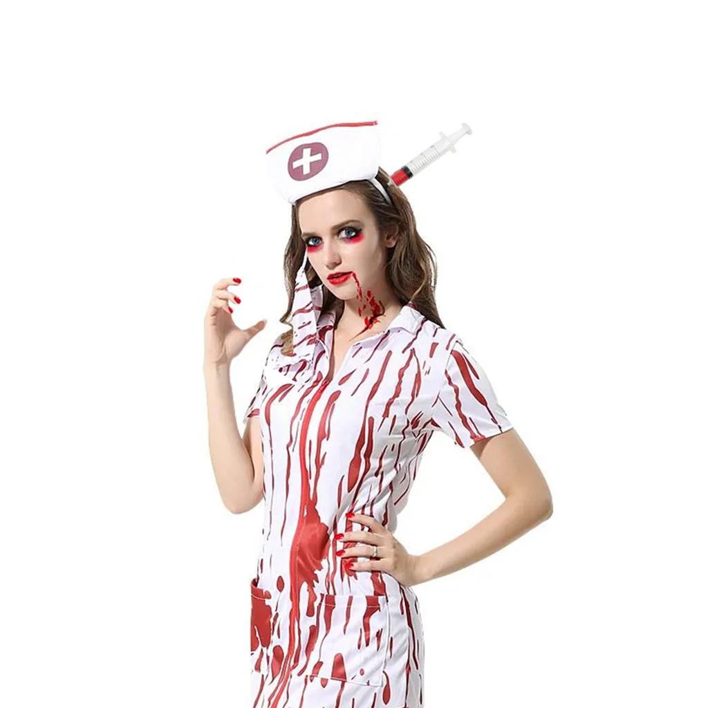 Halloween Head Props, Ghost Festival Horror Spoof Trick, Head Axe Wrench Needle Head Buckle Headdress