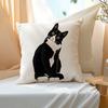 Vibrant Bohemian Style Short Plush Pillow Cover 45x45cm Charming Kitten Living Room  Bedroom Decor (Pillow Insert Not Included)