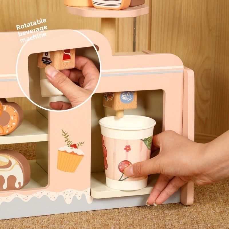 Wooden Bakery Pretend Store Toy Child Realistic Pastries Educational Interaction
