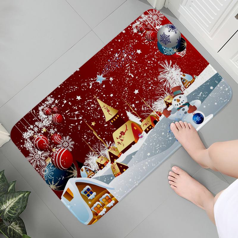 Коврик для входной двери с принтом Рождества, добро пожаловать, коврик для двери, противоскользящий коврик для ванной комнаты, Рождественский Новый год, украшение дома