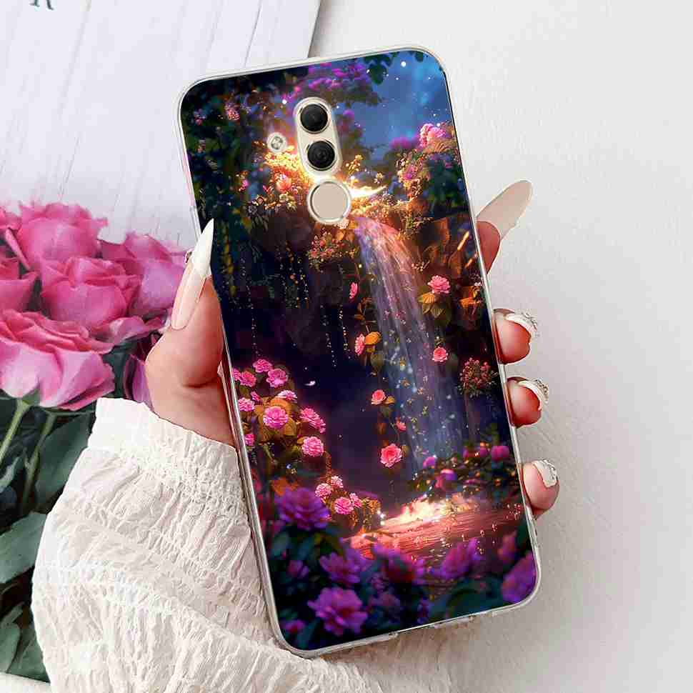 For Huawei Mate 20 Lite 6.3" Case SNE-AL00 Cute Cat Soft Silicone Cover For Huawei Mate 20Lite SNE-LX1 Colorful Butterfly Shell